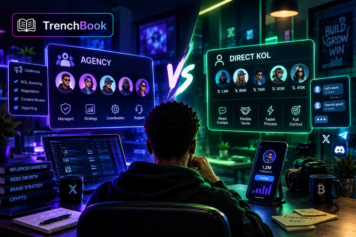 Agency vs. direct KOL booking: comparing markup, retainer costs, and creator fees side by side.