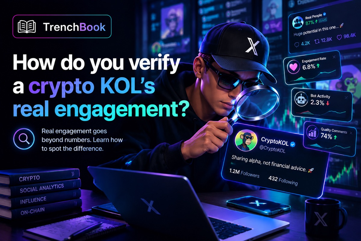 How to verify a crypto KOL's real engagement — checking engagement rate, comment quality, and audience overlap.