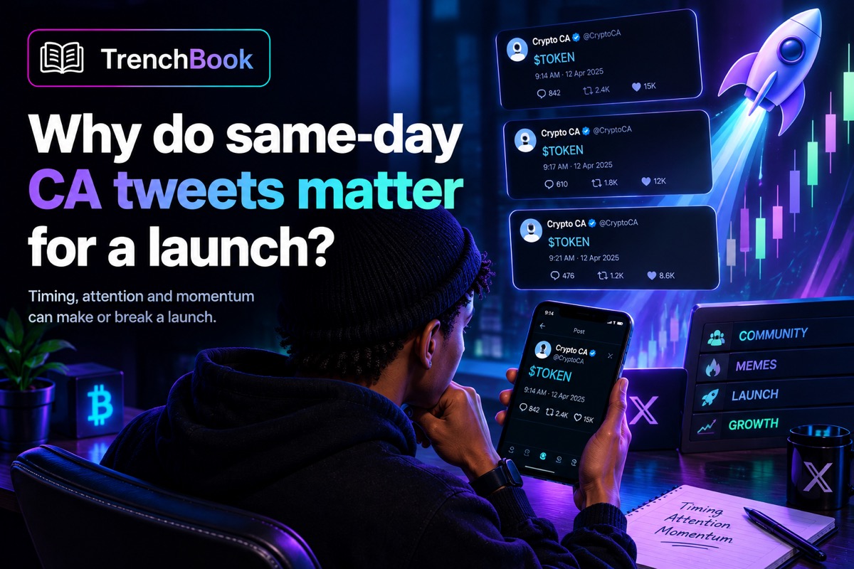 Why same-day CA tweets matter: a tweet's algorithmic reach decaying over hours after a Pump.fun launch.
